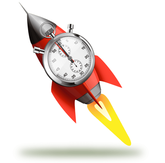 Cohete representando la rapidez en el diseño y creación de contenidos rapid learning.