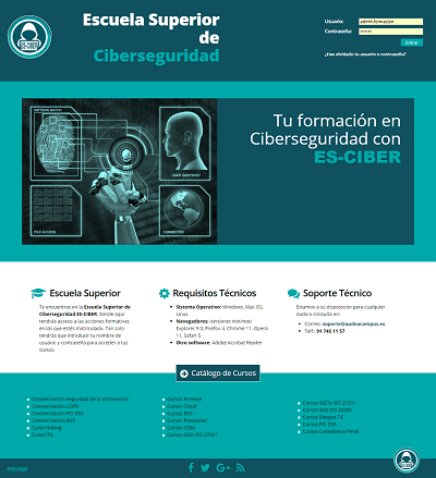 ejemplo 1 de plataforma de teleformación personalizada para cliente