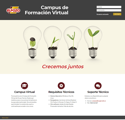 ejemplo 6 de plataforma de teleformación personalizada para cliente